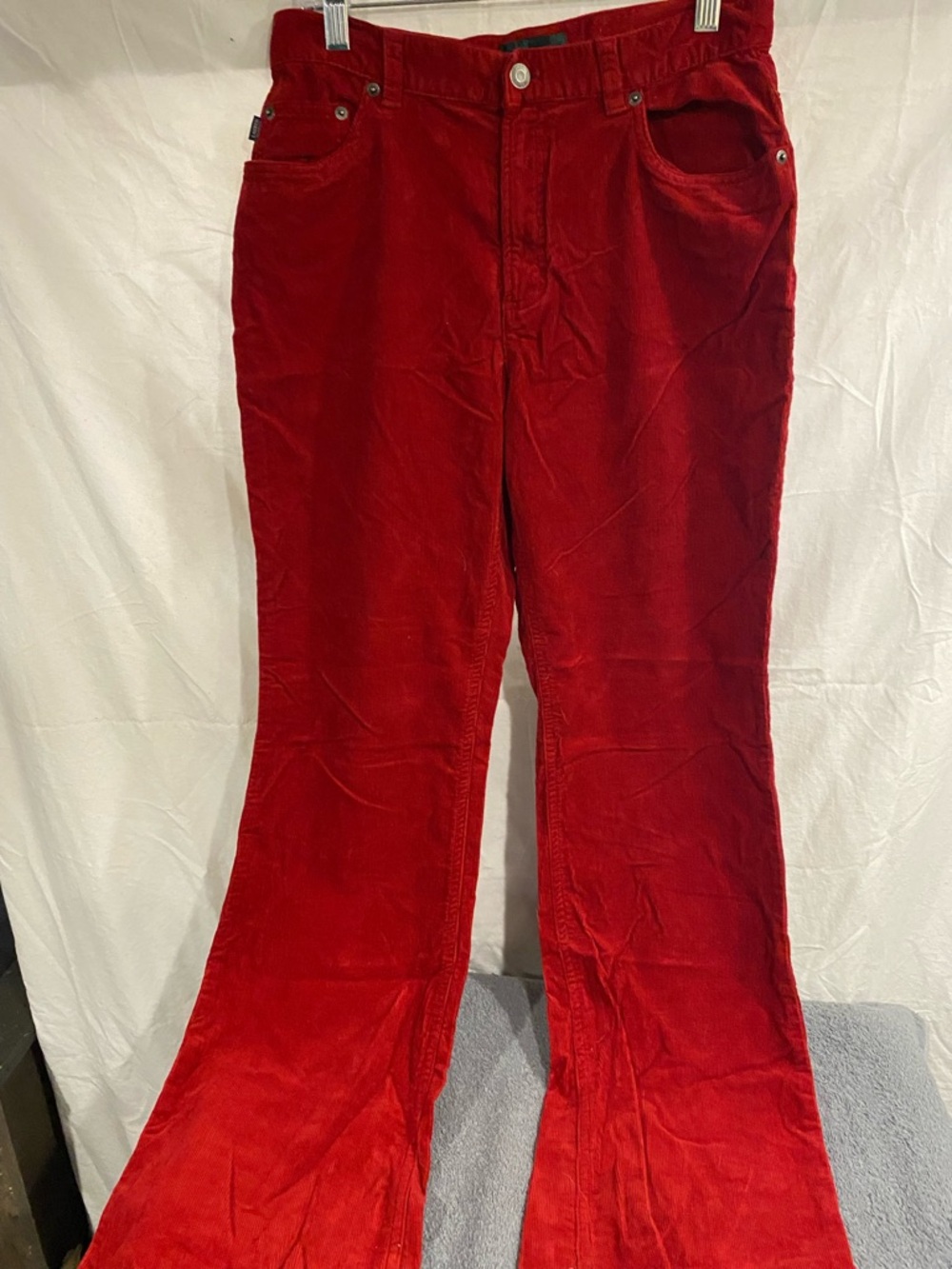 Lauren Jeans Co. Ralph Lauren Red Corduroy Flared Pants